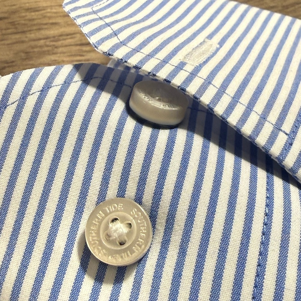 Southern Tide Men's Charleston Granby Striped Sport Button Down L Work Preppy - Picture 9 of 16